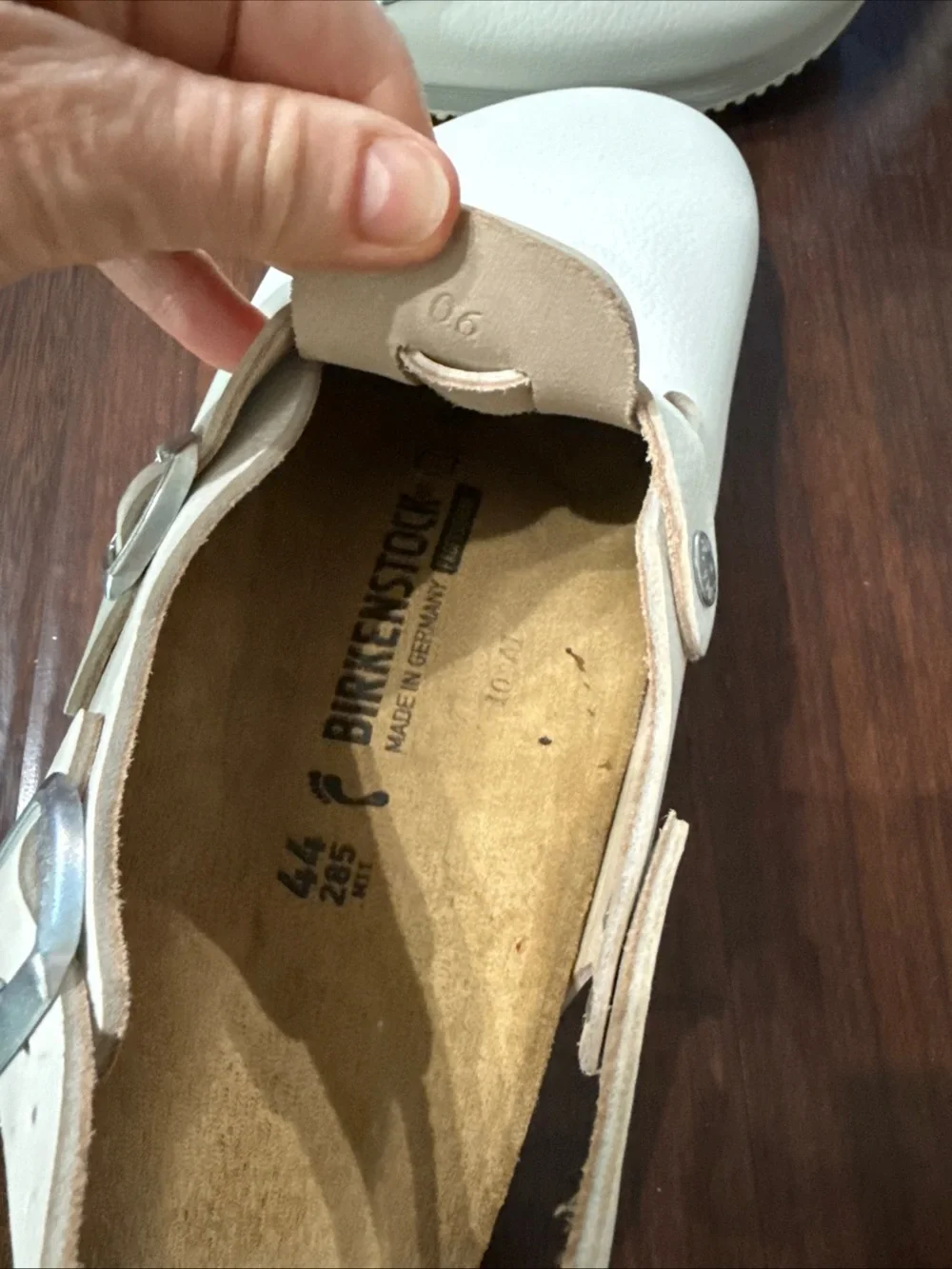 Birkenstock Tokio White Leather Buckle Adjustable Strap Men size 11 Euro 44